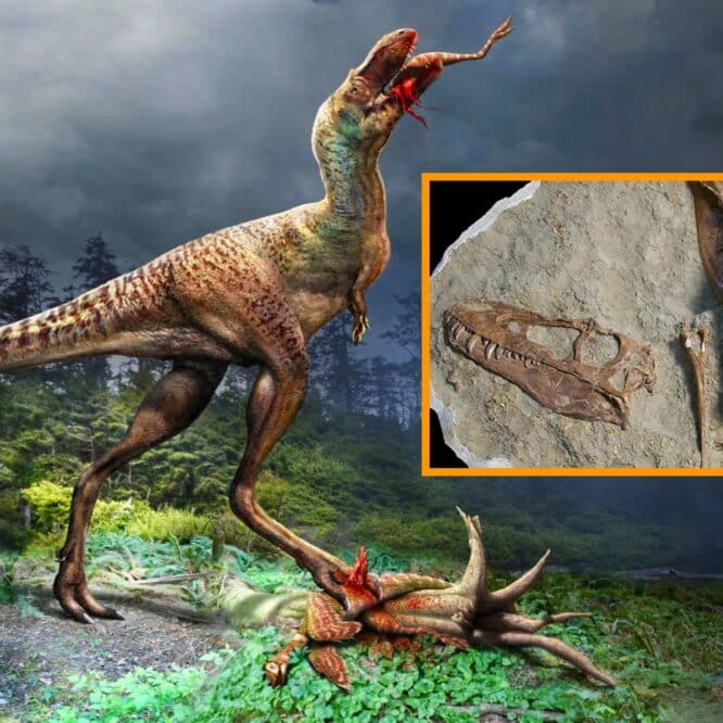 premiere decouverte dernier repas fossilise jeune tyrannosaure couv