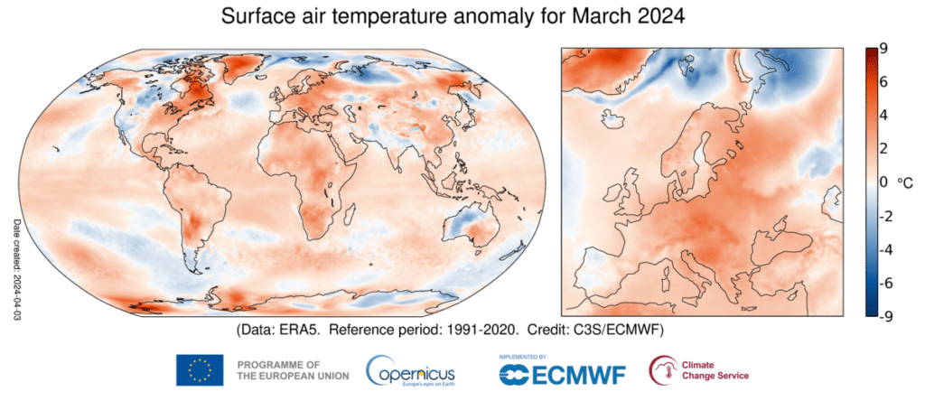 temperature mars 2024