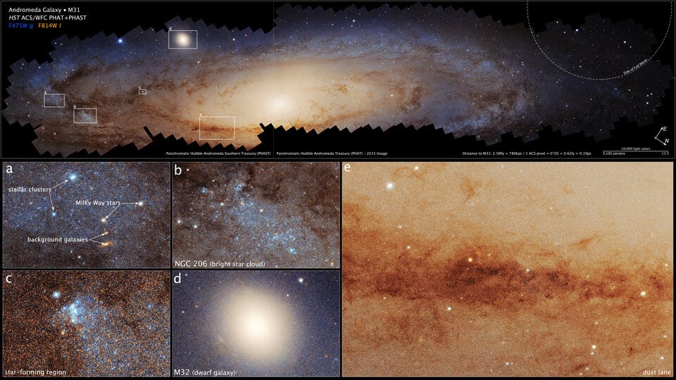 andromede hubble vue