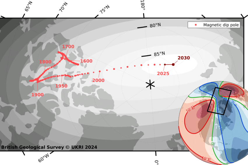 pole nord magnetique terre