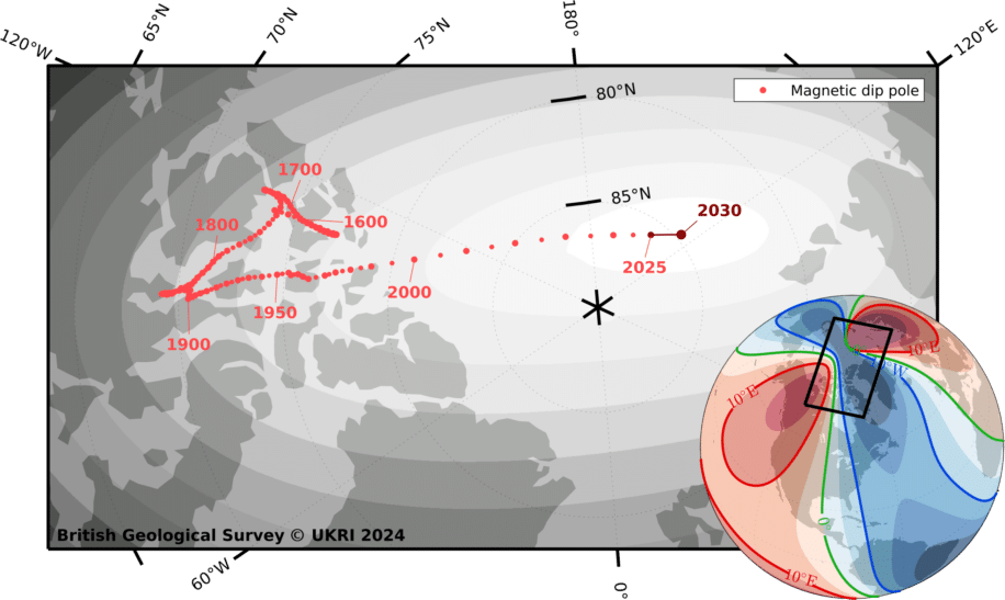 pole nord magnetique terre