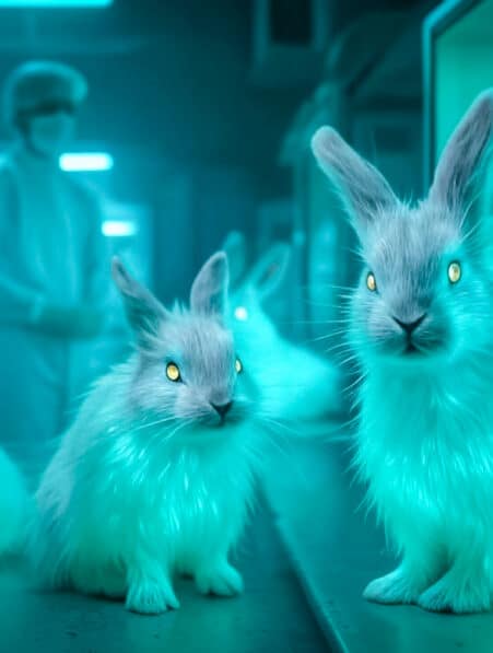bientot lapins fluorescents vente start up mise animaux genetiquement modifies couv
