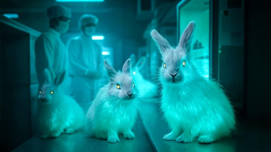 bientot lapins fluorescents vente start up mise animaux genetiquement modifies couv