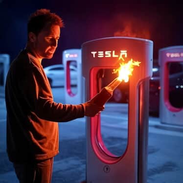 il tente incendier bornes tesla et s embrase couv