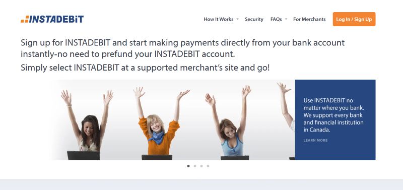 Instadebit methode de paiment