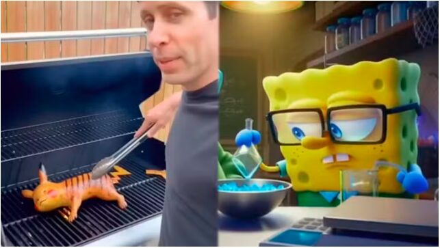 Captures d’écran extraits de vidéos générées par Sora 2.